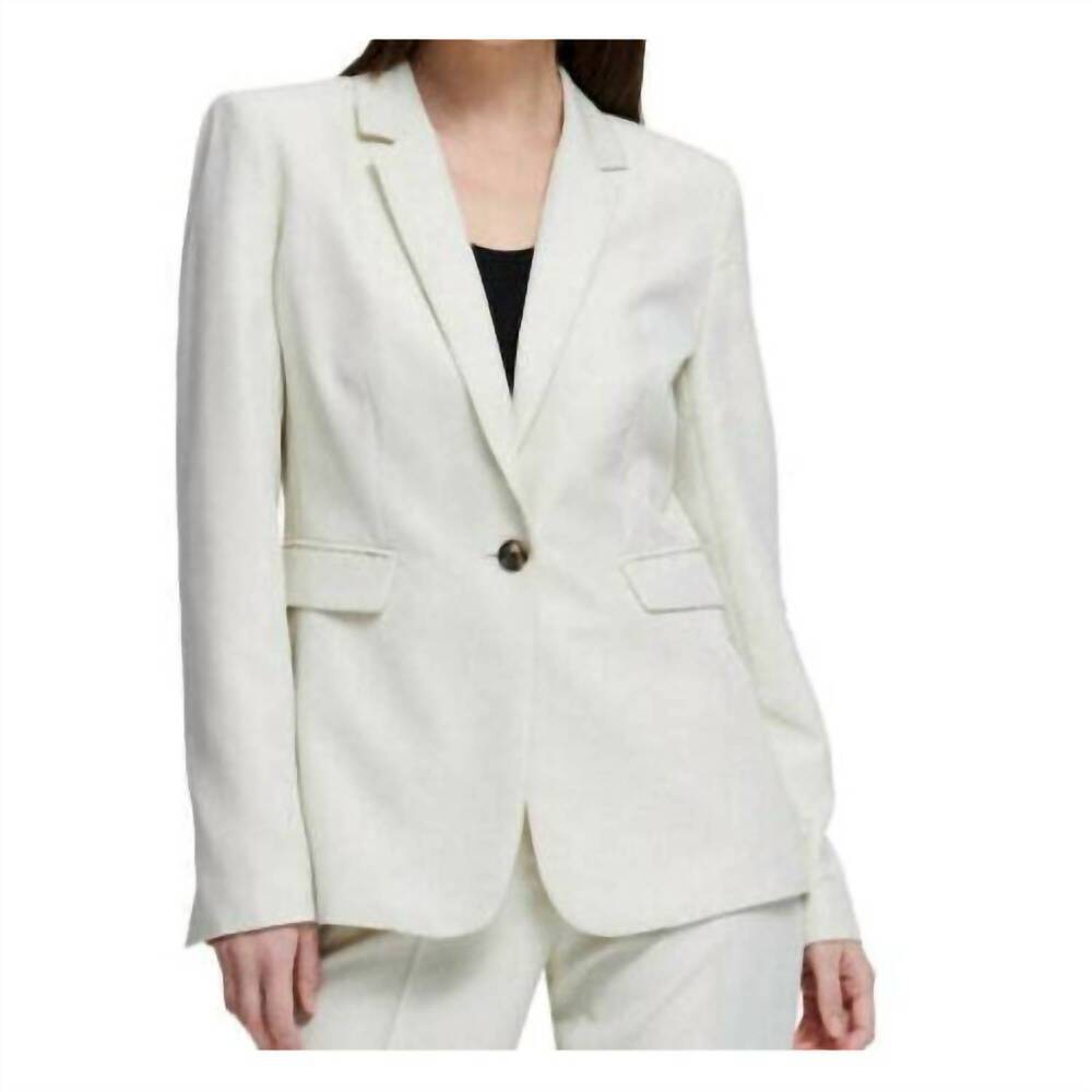 NEW DKNY button seam front blazer in cloud